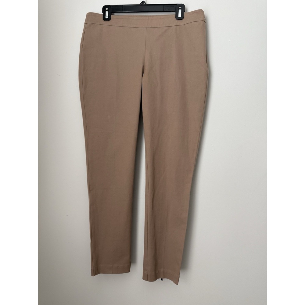 Eileen Fisher Pants Womens Sz M Straight Slim Dressy Brown Zip RN#78121/CA#34460